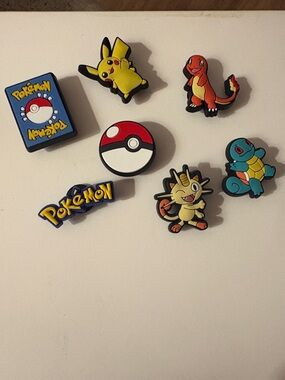 Pokémon Crocs Charms Set - Pikachu, Charmander, Squirtle, Meowth & Poké Ball